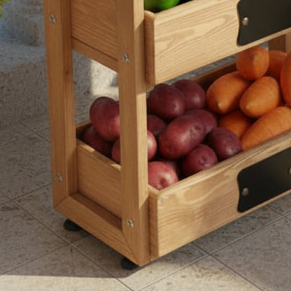 patates, soğan, meyve ve kuru gıda depolamak için ahşap kutu